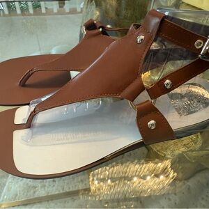 Vince Camuto Brown Leather Sandals with Ankle Strap
